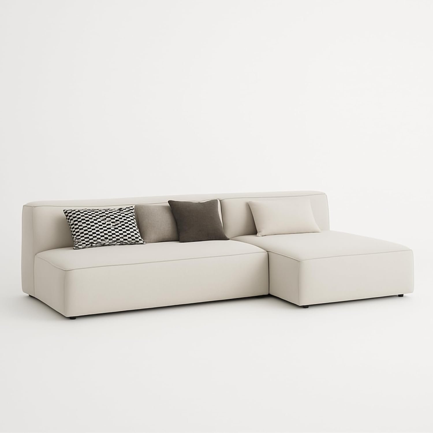 Karnak Chelsea L Shaped Sofa | Velvet Upholstery Contemporary Sofa | Convertible Sectional Sofa with Interchangeable Chaise, Modern Space-Saving Living Room Furniture (Black) - Image 15