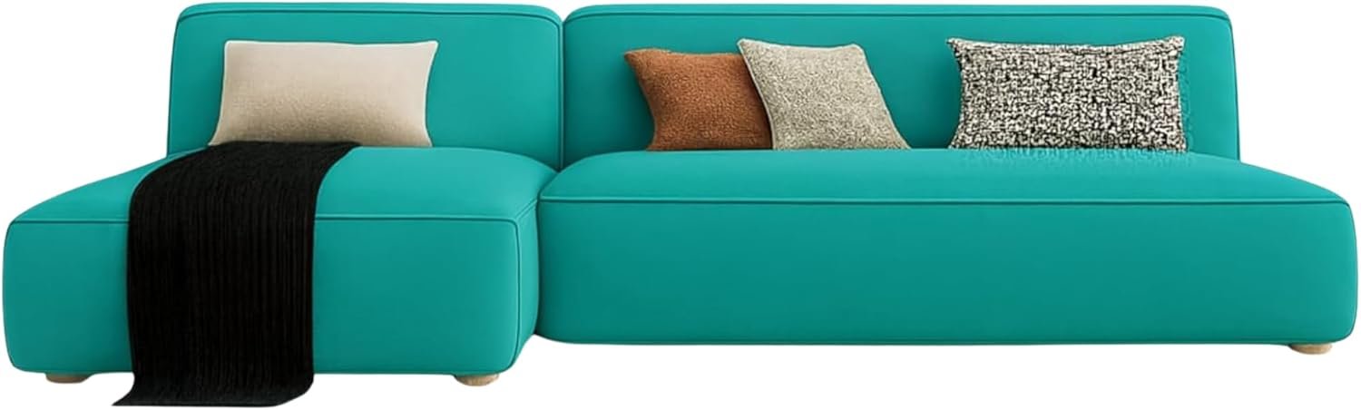 Karnak Chelsea L Shaped Sofa | Velvet Upholstery Contemporary Sofa | Convertible Sectional Sofa with Interchangeable Chaise, Modern Space-Saving Living Room Furniture (Black) - Image 16