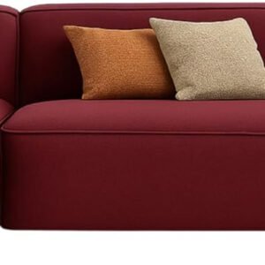 Karnak Chelsea L Shaped Sofa | Velvet Upholstery Contemporary Sofa | Convertible Sectional Sofa with Interchangeable Chaise, Modern Space-Saving Living Room Furniture (Maroon)