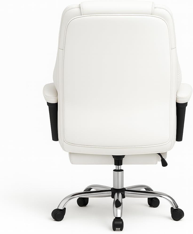 KARNAK Gaming Chair Pu Leather, High Back Swivel Chair Recliner with Lumbar Support | Adjustable Height, Silent Wheels, Diamond Stitch | Tilt Lock, Foam Padding, Chrome Base (Brown) - Image 12