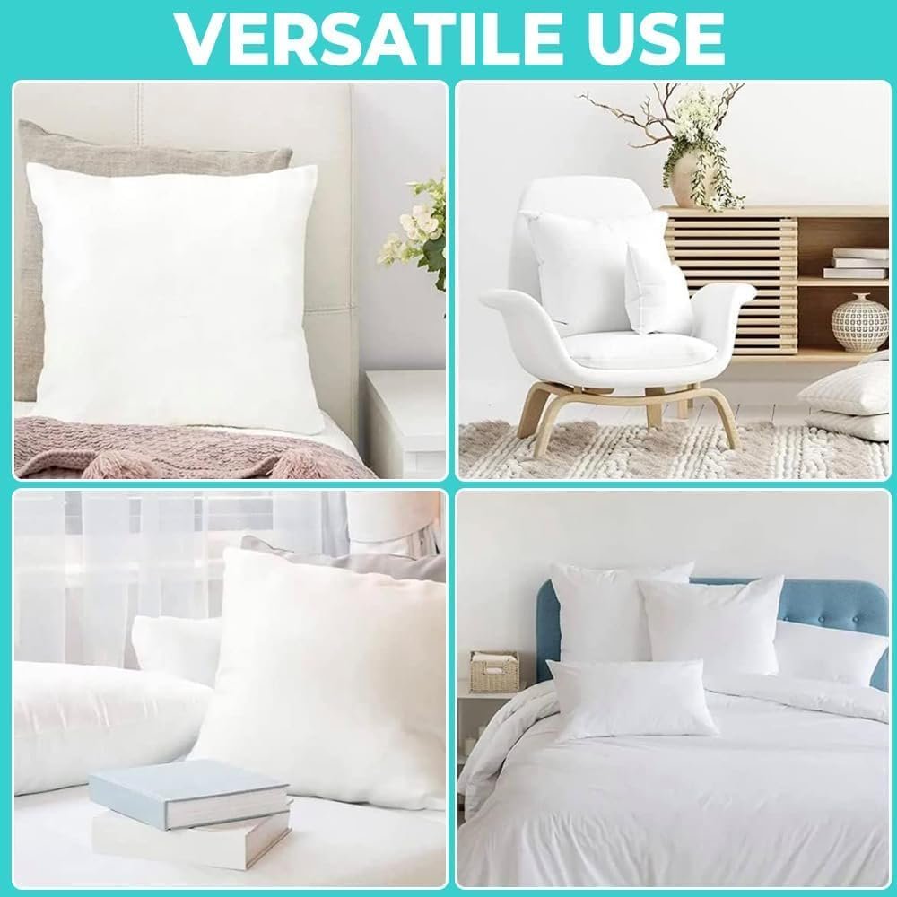 KUSTOMDECO Outlet Set of 8 – 100% Polyester Premium Quality Hotel Throw Cushion Inserts, Soft & Lightweight Decorative Pillow Fillers for Sofa, Couch, Bed, and Living Room Use (60x60 cm) - Image 4