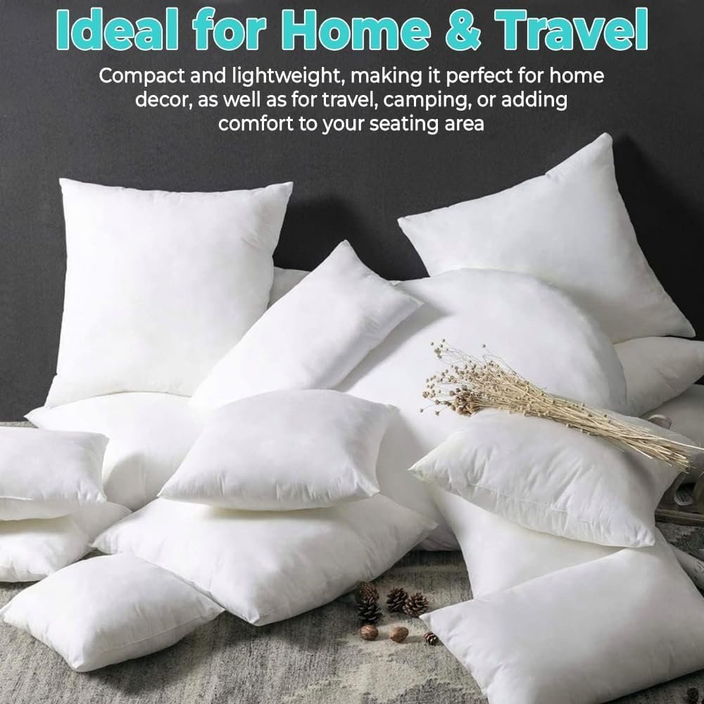 KUSTOMDECO Outlet Set of 8 – 100% Polyester Premium Quality Hotel Throw Cushion Inserts, Soft & Lightweight Decorative Pillow Fillers for Sofa, Couch, Bed, and Living Room Use (60x60 cm) - Image 7