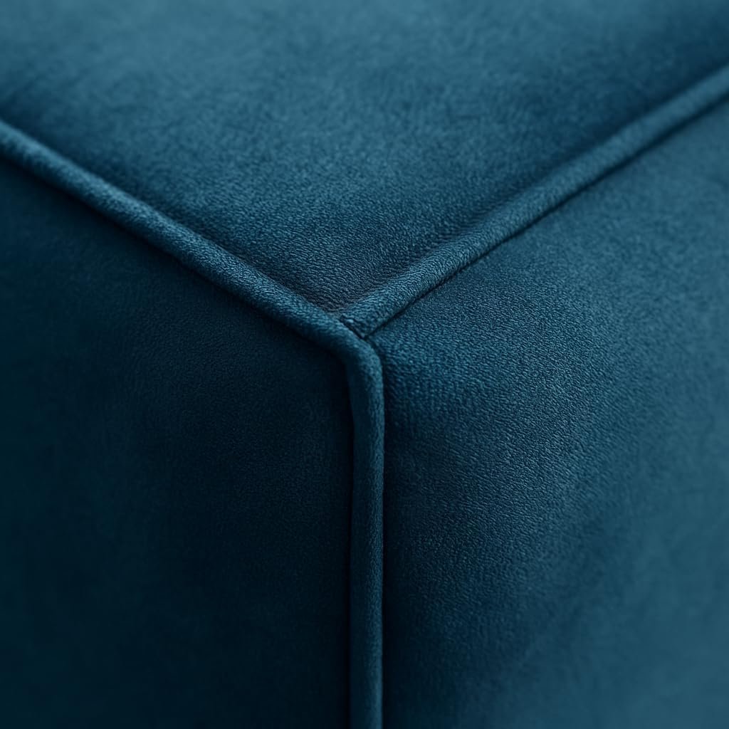 KUSTOMDECO Luxury Carol Corner Sofa 3 Seater L-Shape Velvet Sofa | Modern Arabic Furniture, Fabric Cushion Back | Wood & Metal Frame, Elegant Cotton Upholstery | Living room furniture (Blue) - Image 7