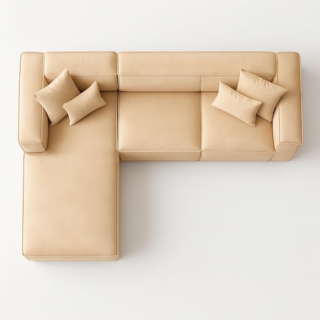 KUSTOMDECO Luxury Carol Corner Sofa 3 Seater L-Shape Velvet Sofa | Modern Arabic Furniture, Fabric Cushion Back | Wood & Metal Frame, Elegant Cotton Upholstery | Living room furniture (Blue) - Image 10