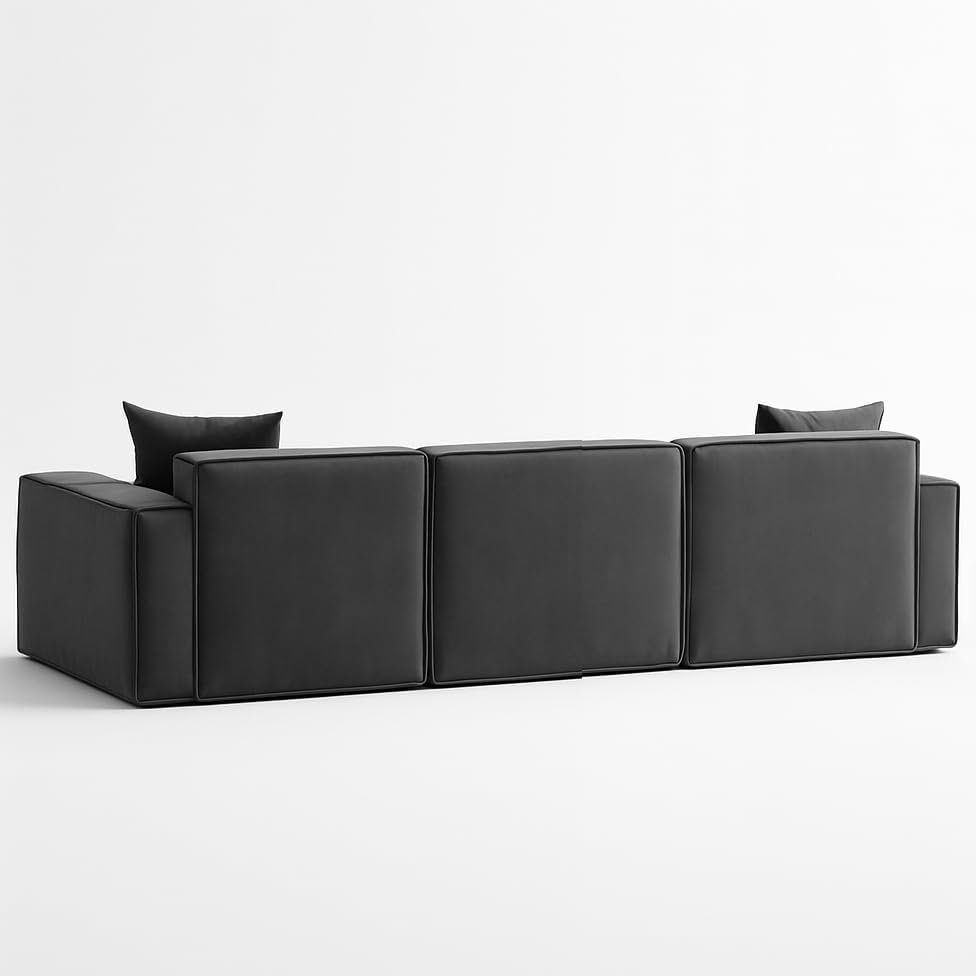 KUSTOMDECO Luxury Carol Corner Sofa 3 Seater L-Shape Velvet Sofa | Modern Arabic Furniture, Fabric Cushion Back | Wood & Metal Frame, Elegant Cotton Upholstery | Living room furniture (Blue) - Image 27