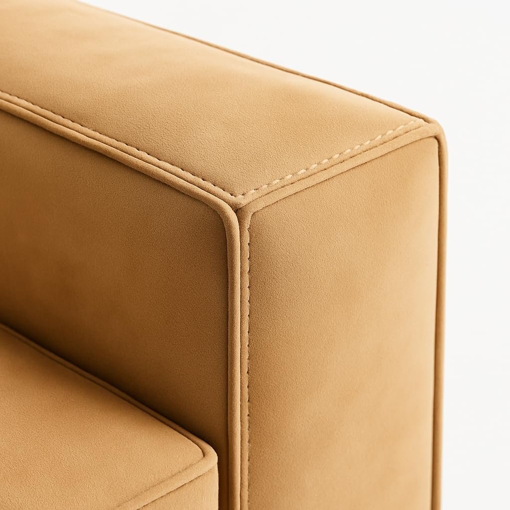 KUSTOMDECO Luxury Carol Corner Sofa 3 Seater L-Shape Velvet Sofa | Modern Arabic Furniture, Fabric Cushion Back | Wood & Metal Frame, Elegant Cotton Upholstery | Living room furniture (Gray) - Image 14