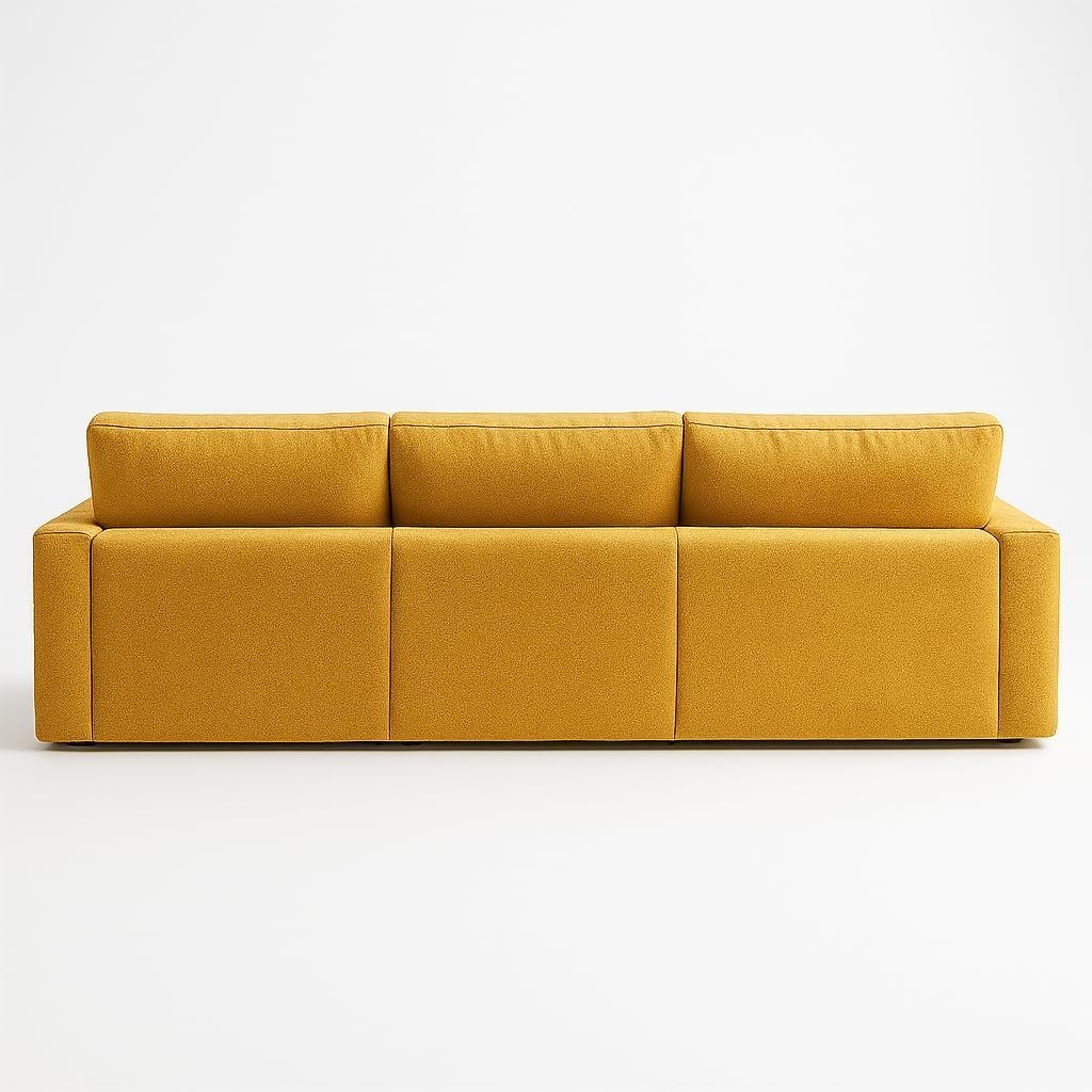 KUSTOMDECO Cloud Waterproof Sofa | Cotton Linen L-Shape Sectional Sofa for Living Room Furniture & Office | Premium Comfort and Modern Design | Kid & Pet Friendly (Feather, Beige) - Image 3
