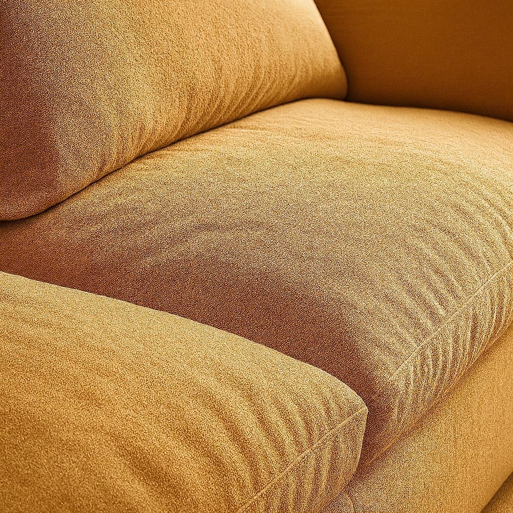 KUSTOMDECO Cloud Waterproof Sofa | Cotton Linen L-Shape Sectional Sofa for Living Room Furniture & Office | Premium Comfort and Modern Design | Kid & Pet Friendly (Feather, Beige) - Image 6