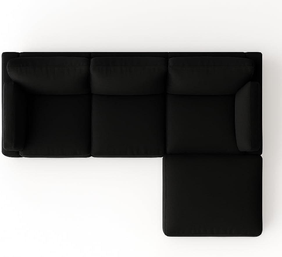 KUSTOMDECO Cloud Waterproof Sofa | Cotton Linen L-Shape Sectional Sofa for Living Room Furniture & Office | Premium Comfort and Modern Design | Kid & Pet Friendly (Feather, Beige) - Image 9