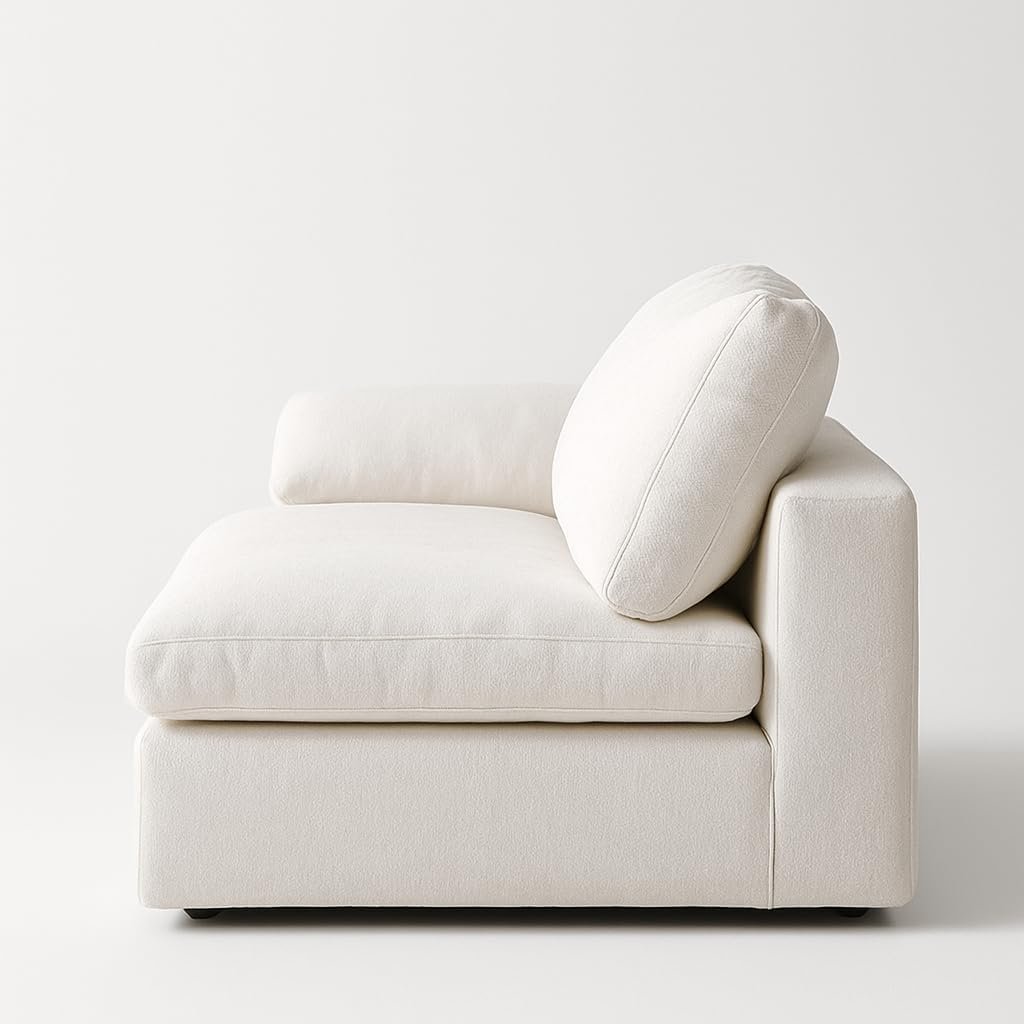 KUSTOMDECO Cloud Waterproof Sofa | Cotton Linen L-Shape Sectional Sofa for Living Room Furniture & Office | Premium Comfort and Modern Design | Kid & Pet Friendly (Feather, Beige) - Image 25