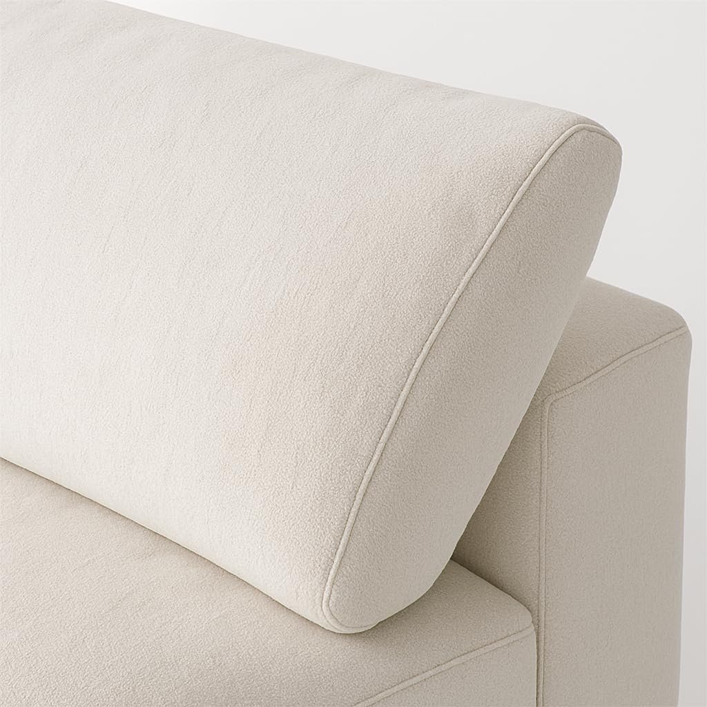 KUSTOMDECO Cloud Waterproof Sofa | Cotton Linen L-Shape Sectional Sofa for Living Room Furniture & Office | Premium Comfort and Modern Design | Kid & Pet Friendly (Feather, Beige) - Image 27