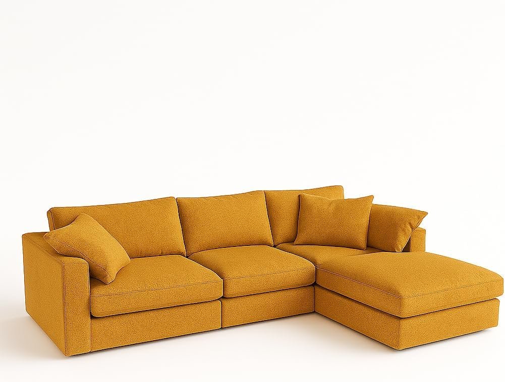 KUSTOMDECO Cloud Waterproof Sofa | Cotton Linen L-Shape Sectional Sofa for Living Room Furniture & Office | Premium Comfort and Modern Design | Kid & Pet Friendly (Cream) - Image 15