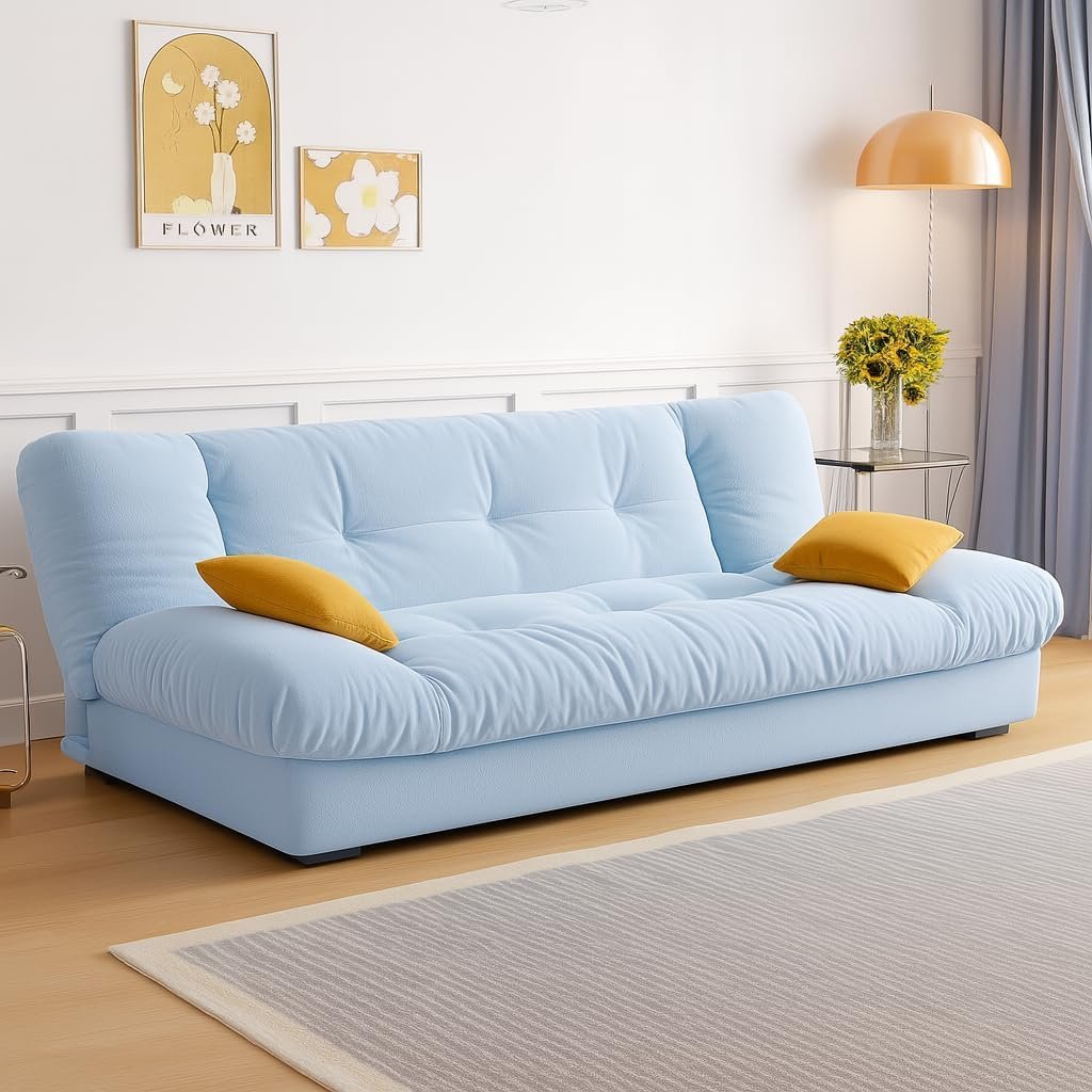 KUSTOMDECO Luxury 3-Seater Fabric Sofa Bed | Modern Convertible Couch Convertible Fabric Folding Sofa for Living Room Furniture, Guest Room & Bedroom | Space-Saving Tufted Design (White) - Image 10