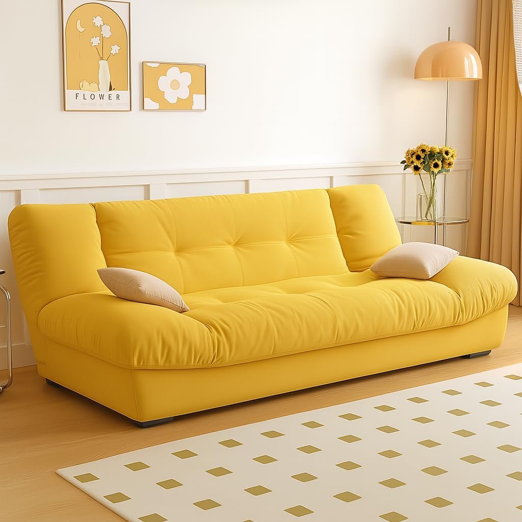 KUSTOMDECO Luxury 3-Seater Fabric Sofa Bed | Modern Convertible Couch Convertible Fabric Folding Sofa for Living Room Furniture, Guest Room & Bedroom | Space-Saving Tufted Design (White) - Image 12