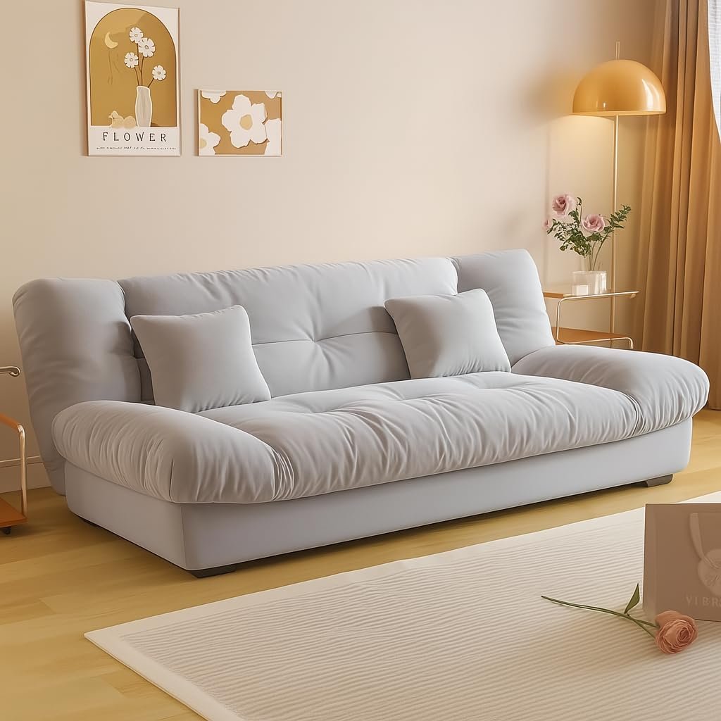 KUSTOMDECO Luxury 3-Seater Fabric Sofa Bed | Modern Convertible Couch Convertible Fabric Folding Sofa for Living Room Furniture, Guest Room & Bedroom | Space-Saving Tufted Design (White) - Image 16