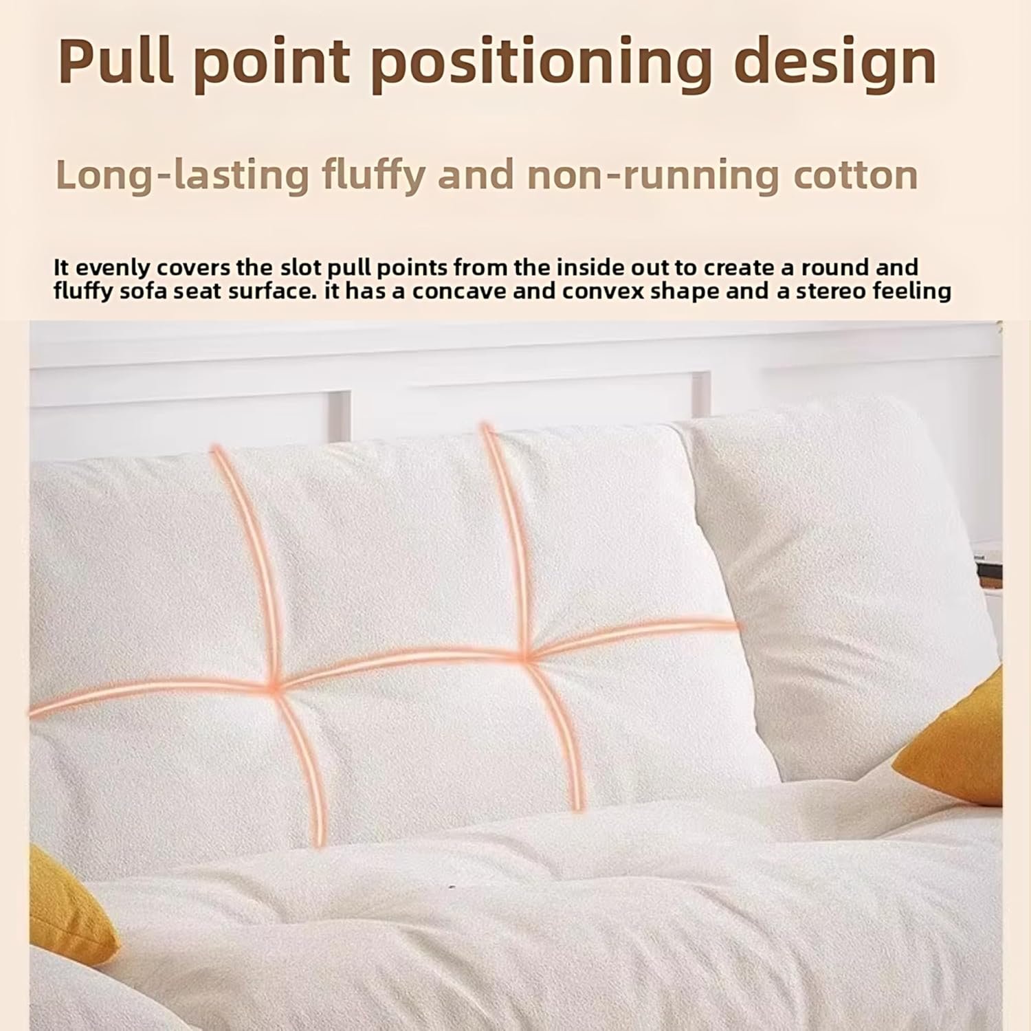 KUSTOMDECO Luxury 3-Seater Fabric Sofa Bed | Modern Convertible Couch Convertible Fabric Folding Sofa for Living Room Furniture, Guest Room & Bedroom | Space-Saving Tufted Design (Yellow) - Image 5