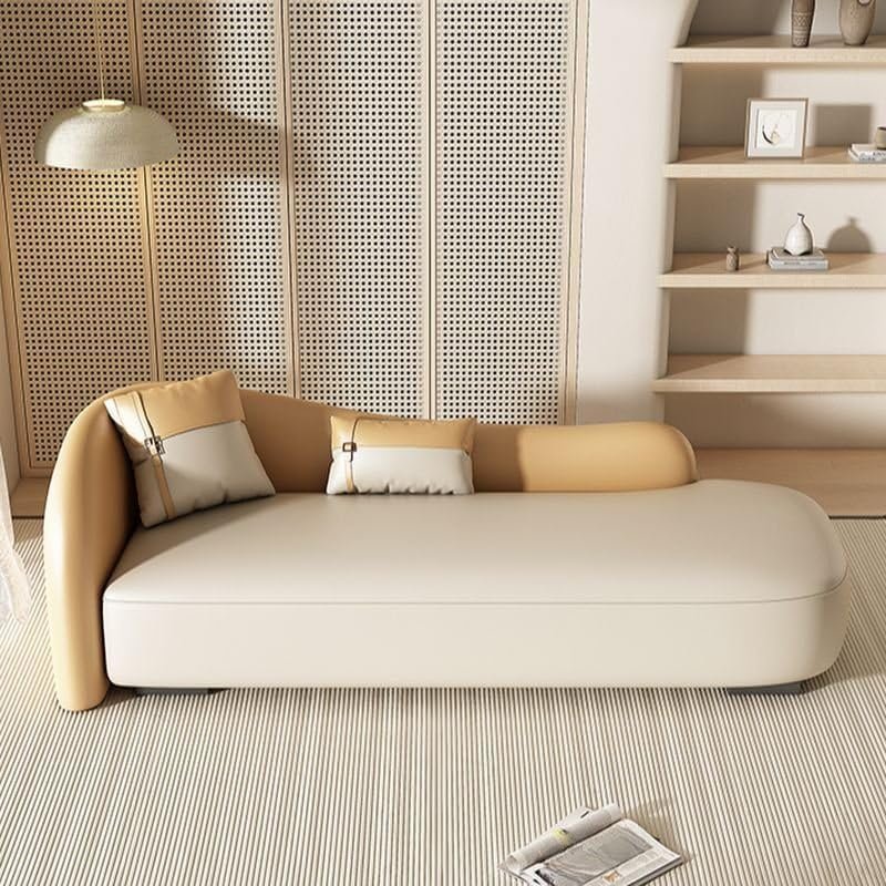 Curved Back Cushioned Chaise Lounge - Elegant Upholstered Chaise Lounge Chair, Custom Design for Living or Bedroom - Image 3