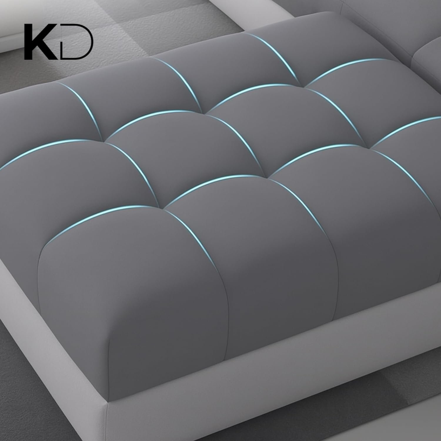 KUSTOMDECO Modern U-Shaped Sectional Sofa Set | Luxury Fabric Upholstered 10-Seater Solid Wood Sofa for Spacious Living Room Furniture (GREY) - Image 3