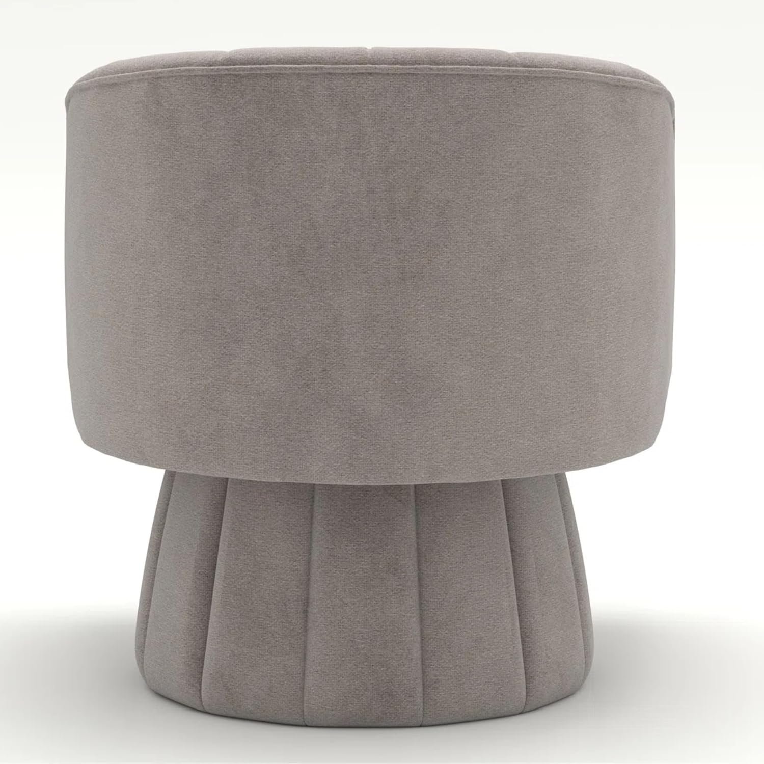 KUSTOMDECO 360° Swivel Velvet Barrel Accent Chair | Mid-Century Round Sofa Chair with Upholstered Cushion armchair for living room, Bedroom, Office, Small, Pumpkin Design (Beige) - Image 29