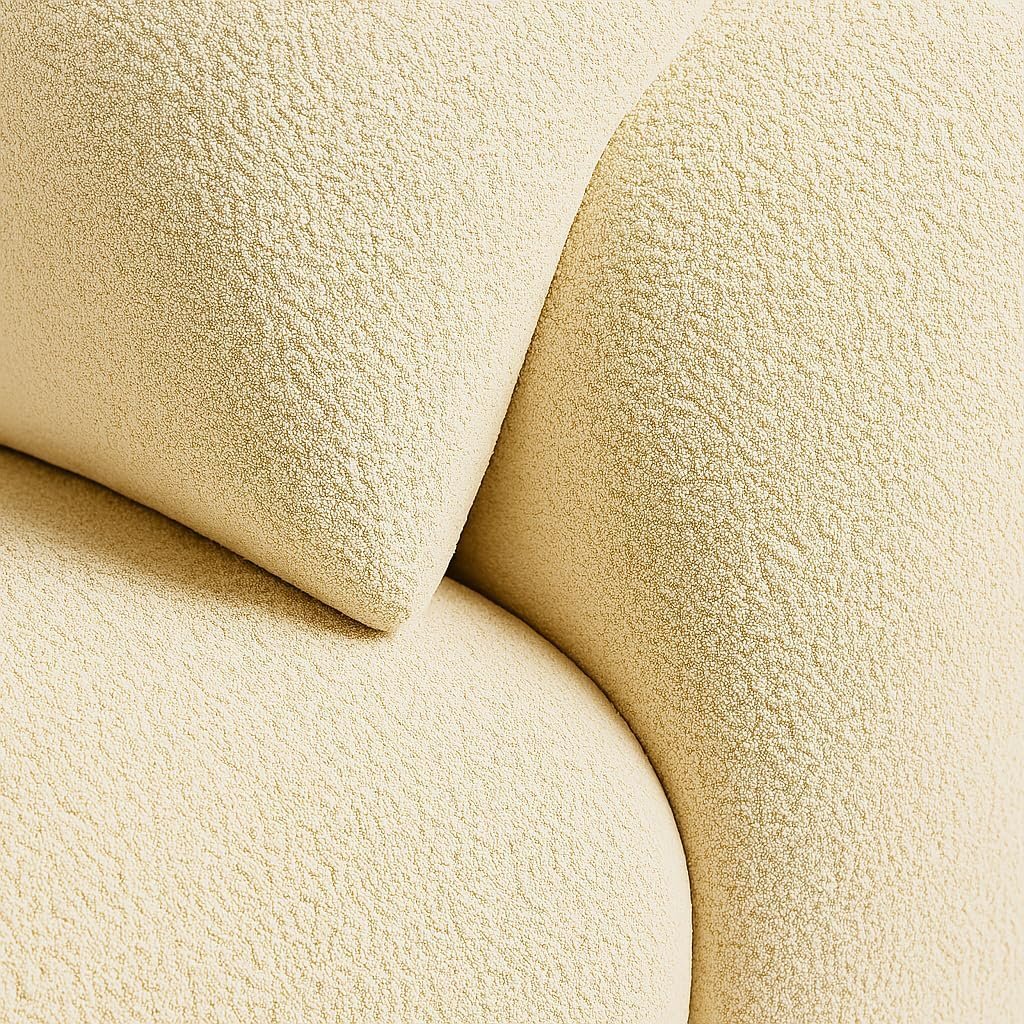 KUSTOMDECO Astoria Fleece Fabric Sofa | L-Shape Sofa Set | Sectional Sofa for Living Room Furniture | Premium Soft Upholstery | Corner Couch | Cozy Modern Design (Off White, LEFT SIDE: 420CM) - Image 17