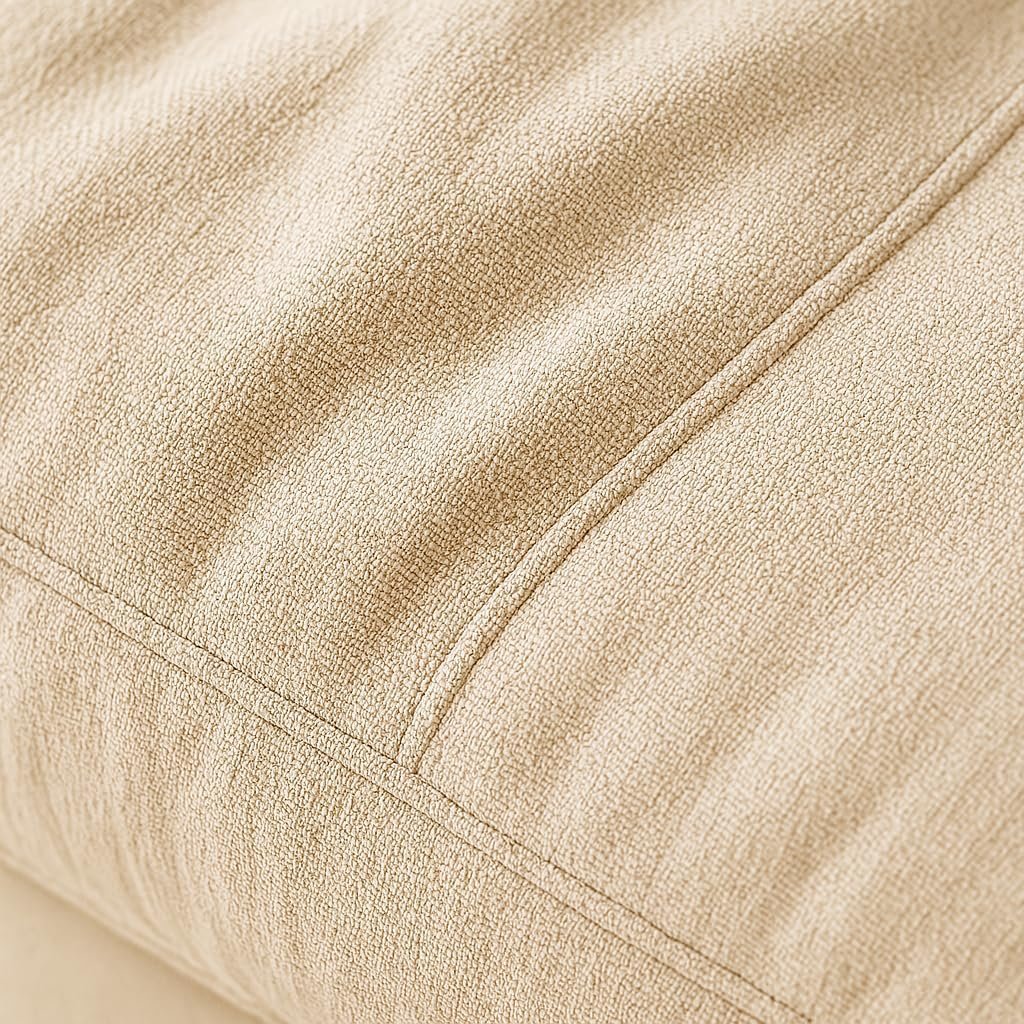 KUSTOMDECO Plain Corner Sofa L Shape | Linen Sectional Sofa for Living Room, Modern Upholstered Couch | Space-Saving Design | Left or Right Facing (Dark Beige) - Image 17