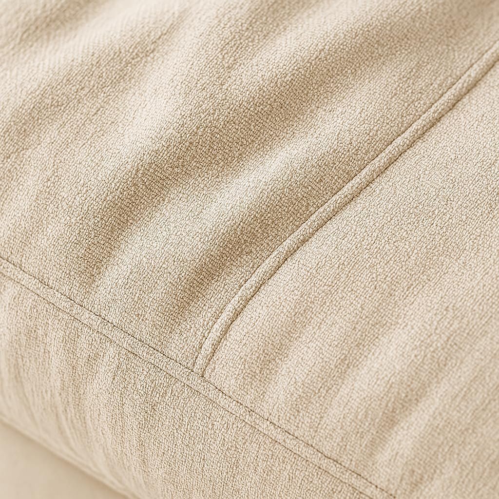 KUSTOMDECO Plain Corner Sofa L Shape | Linen Sectional Sofa for Living Room, Modern Upholstered Couch | Space-Saving Design | Left or Right Facing (Dark Beige) - Image 42