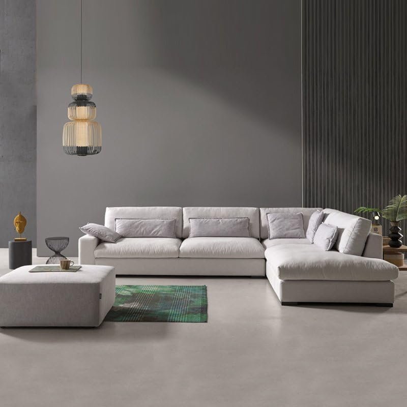 KUSTOMDECO Plain Corner Sofa L Shape | Linen Sectional Sofa for Living Room, Modern Upholstered Couch | Space-Saving Design | Left or Right Facing (Dark Beige) - Image 54