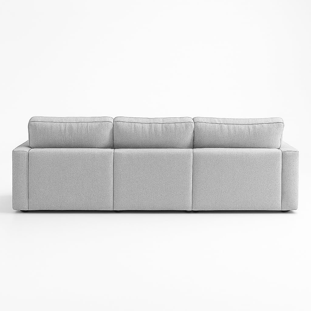 KUSTOMDECO Plain Corner Sofa L Shape | Linen Sectional Sofa for Living Room, Modern Upholstered Couch | Space-Saving Design | Left or Right Facing (Dark Beige) - Image 57