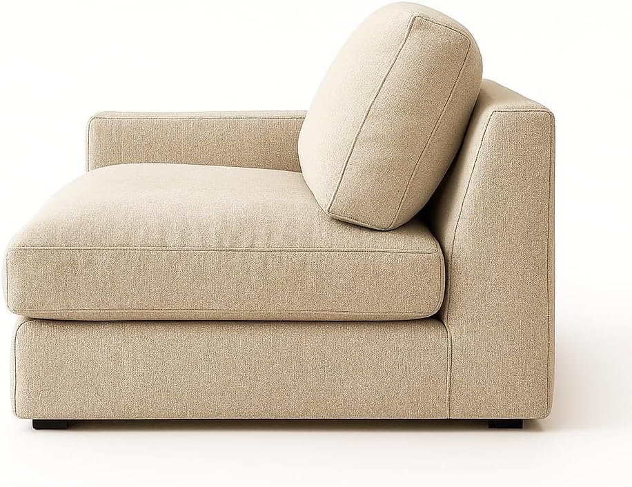 KUSTOMDECO Plain Corner Sofa L Shape | Linen Sectional Sofa for Living Room, Modern Upholstered Couch | Space-Saving Design | Left or Right Facing (Light Grey) - Image 14