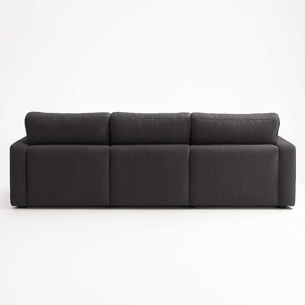 KUSTOMDECO Plain Corner Sofa L Shape | Linen Sectional Sofa for Living Room, Modern Upholstered Couch | Space-Saving Design | Left or Right Facing (Light Grey) - Image 22