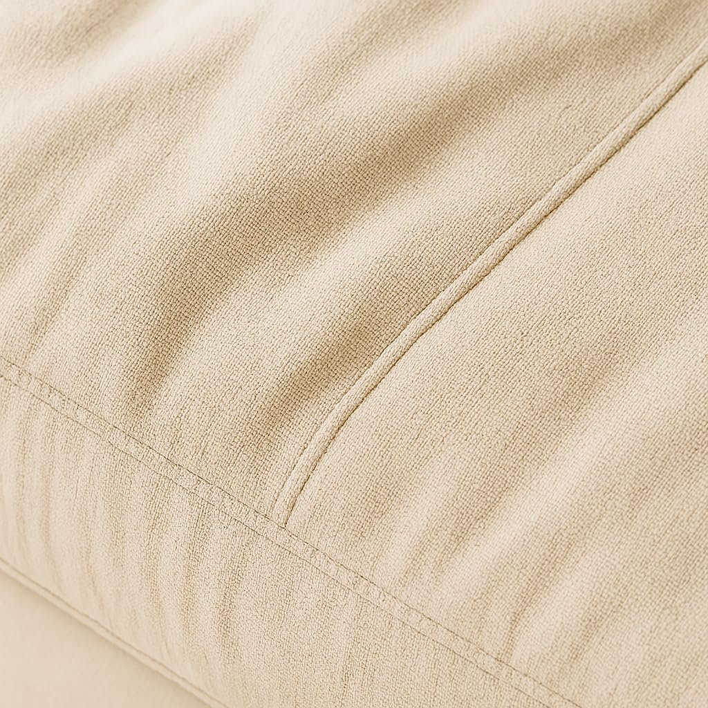 KUSTOMDECO Plain Corner Sofa L Shape | Linen Sectional Sofa for Living Room, Modern Upholstered Couch | Space-Saving Design | Left or Right Facing (Light Grey) - Image 34