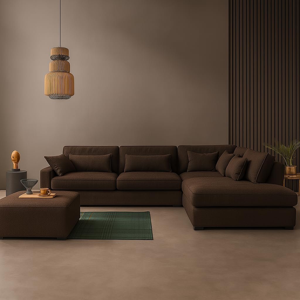 KUSTOMDECO Plain Corner Sofa L Shape | Linen Sectional Sofa for Living Room, Modern Upholstered Couch | Space-Saving Design | Left or Right Facing (Light Grey) - Image 37