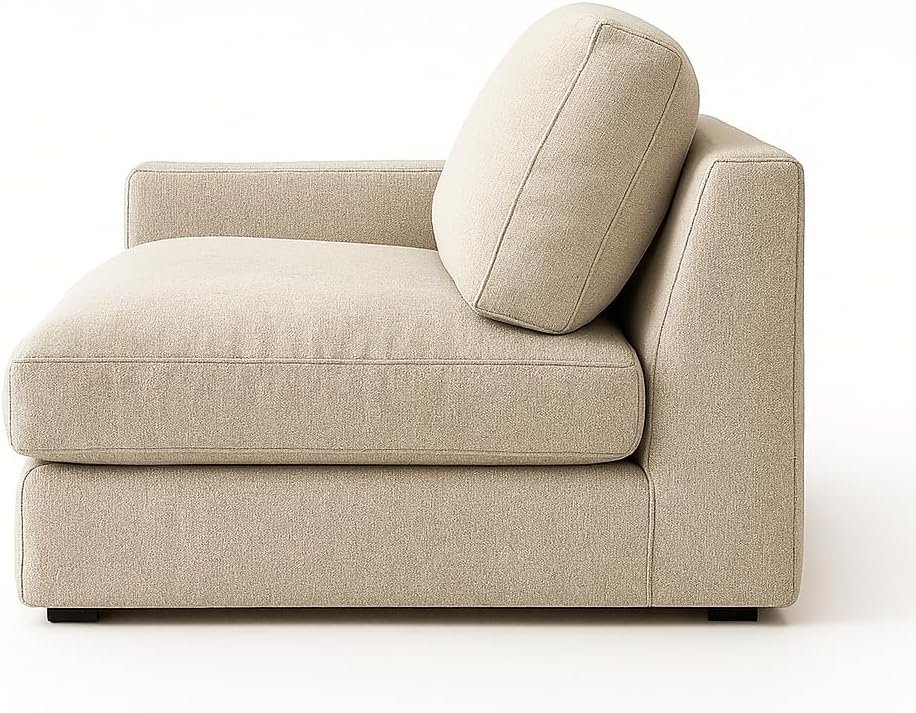 KUSTOMDECO Plain Corner Sofa L Shape | Linen Sectional Sofa for Living Room, Modern Upholstered Couch | Space-Saving Design | Left or Right Facing (Light Grey) - Image 48