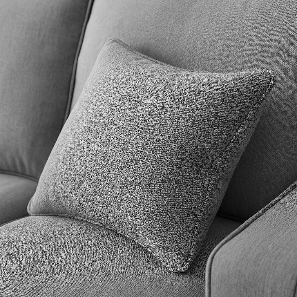 KUSTOMDECO Plain Corner Sofa L Shape | Linen Sectional Sofa for Living Room, Modern Upholstered Couch | Space-Saving Design | Left or Right Facing (Light Grey) - Image 59