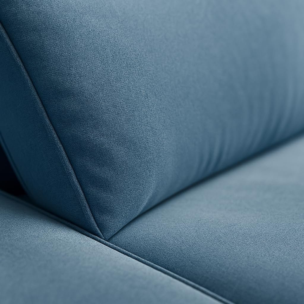 KUSTOMDECO 3 Seater L-Shaped Sectional Sofa with Cushions | Comfortable Living Room Furniture | Balcony furniture Sofa with Pillows | Modern Design (Powder Blue) - Image 6