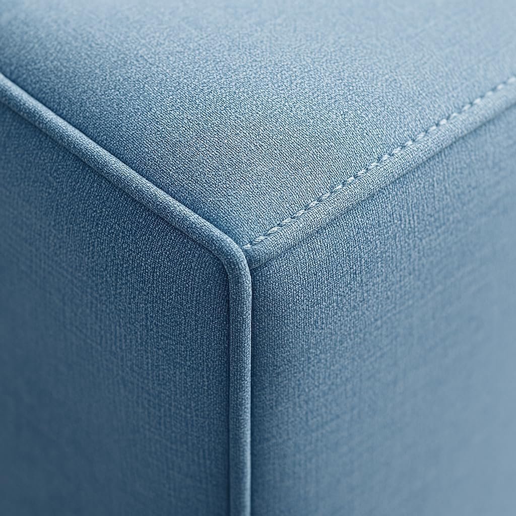 KUSTOMDECO 3 Seater L-Shaped Sectional Sofa with Cushions | Comfortable Living Room Furniture | Balcony furniture Sofa with Pillows | Modern Design (Powder Blue) - Image 7