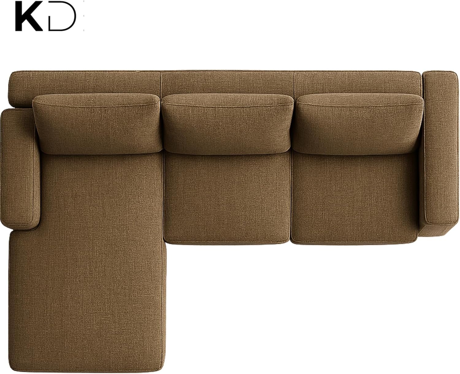 KUSTOMDECO 3 Seater L-Shaped Sectional Sofa with Cushions | Comfortable Living Room Furniture | Balcony furniture Sofa with Pillows | Modern Design (Powder Blue) - Image 10