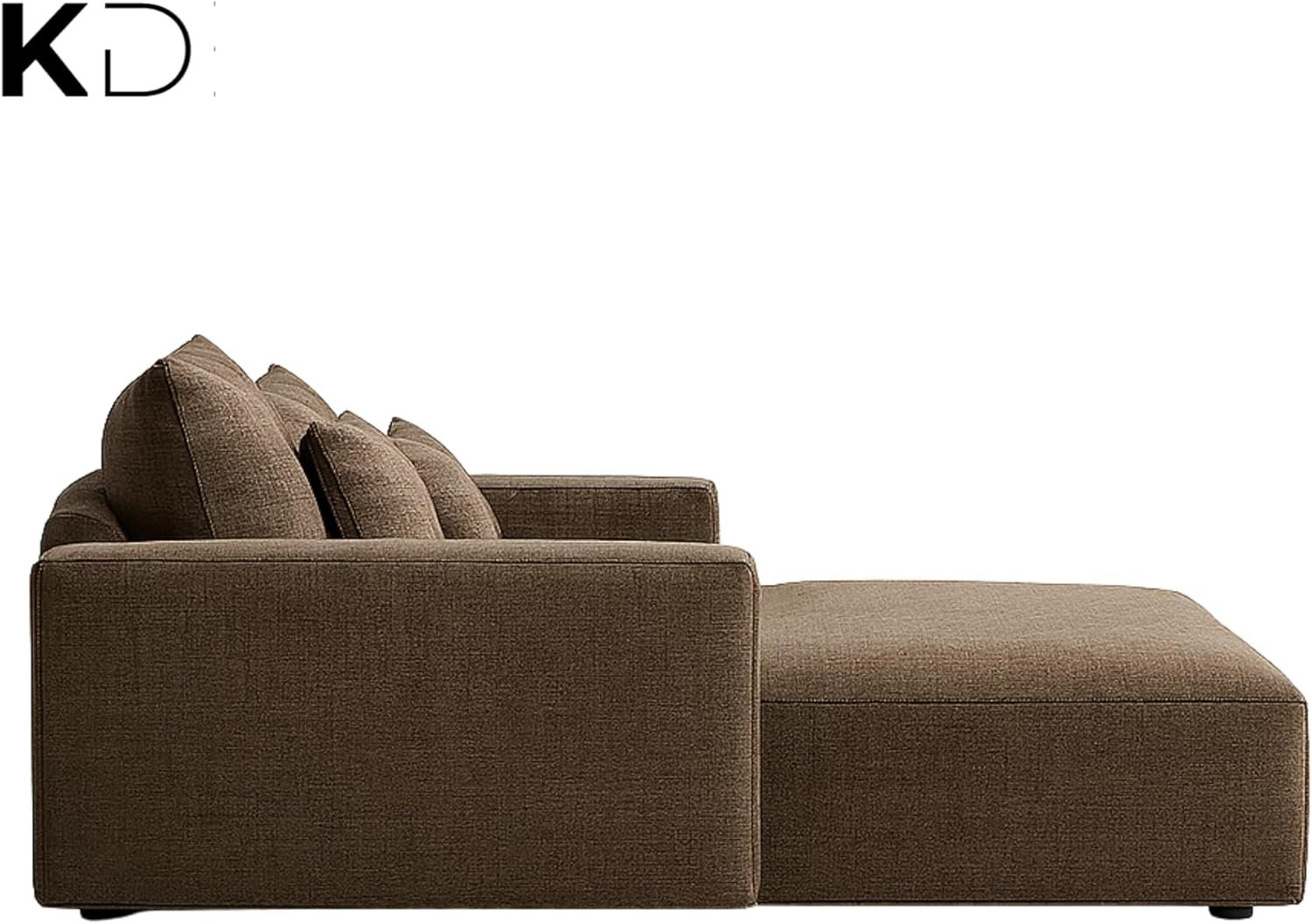 KUSTOMDECO 3 Seater L-Shaped Sectional Sofa with Cushions | Comfortable Living Room Furniture | Balcony furniture Sofa with Pillows | Modern Design (Powder Blue) - Image 12