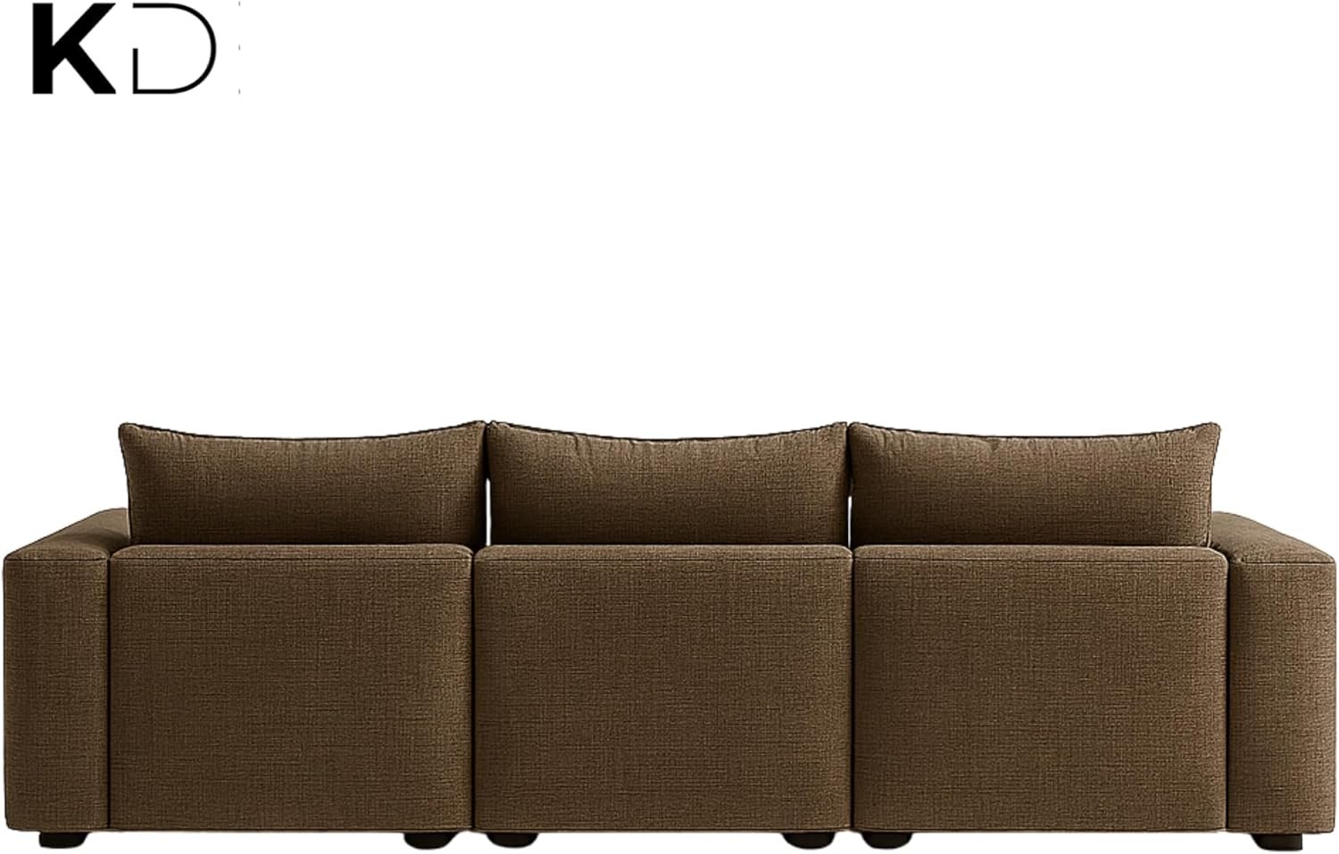 KUSTOMDECO 3 Seater L-Shaped Sectional Sofa with Cushions | Comfortable Living Room Furniture | Balcony furniture Sofa with Pillows | Modern Design (Powder Blue) - Image 13