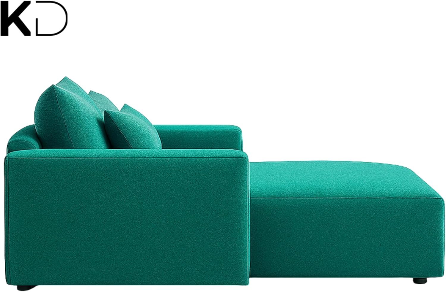 KUSTOMDECO 3 Seater L-Shaped Sectional Sofa with Cushions | Comfortable Living Room Furniture | Balcony furniture Sofa with Pillows | Modern Design (Powder Blue) - Image 20