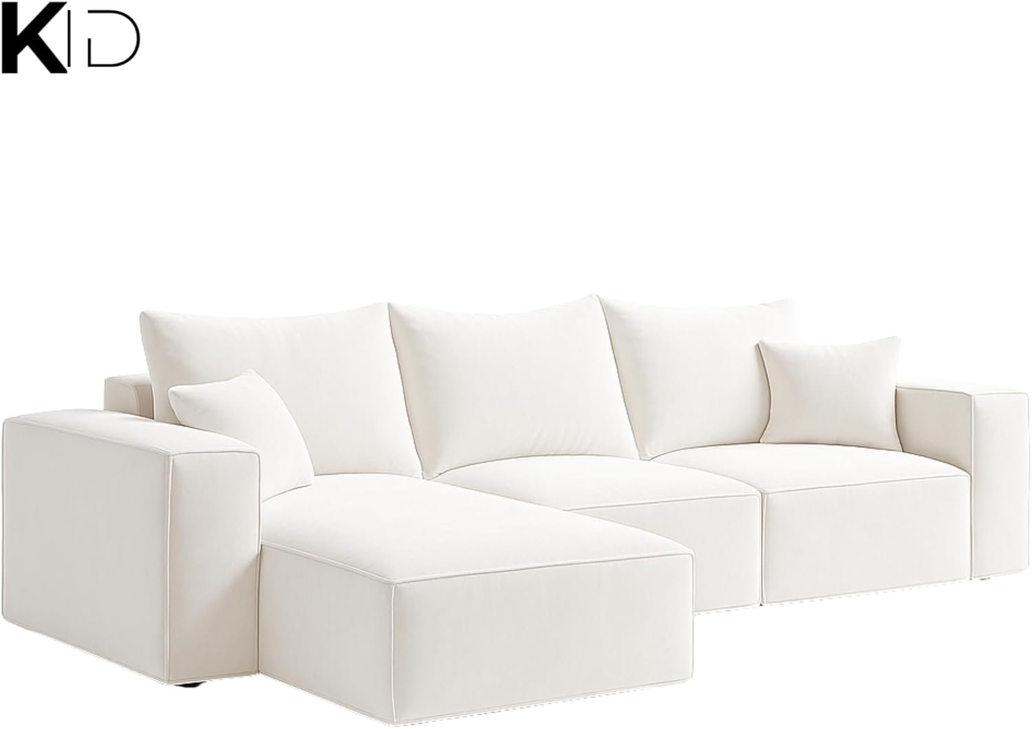 KUSTOMDECO 3 Seater L-Shaped Sectional Sofa with Cushions | Comfortable Living Room Furniture | Balcony furniture Sofa with Pillows | Modern Design (Powder Blue) - Image 23