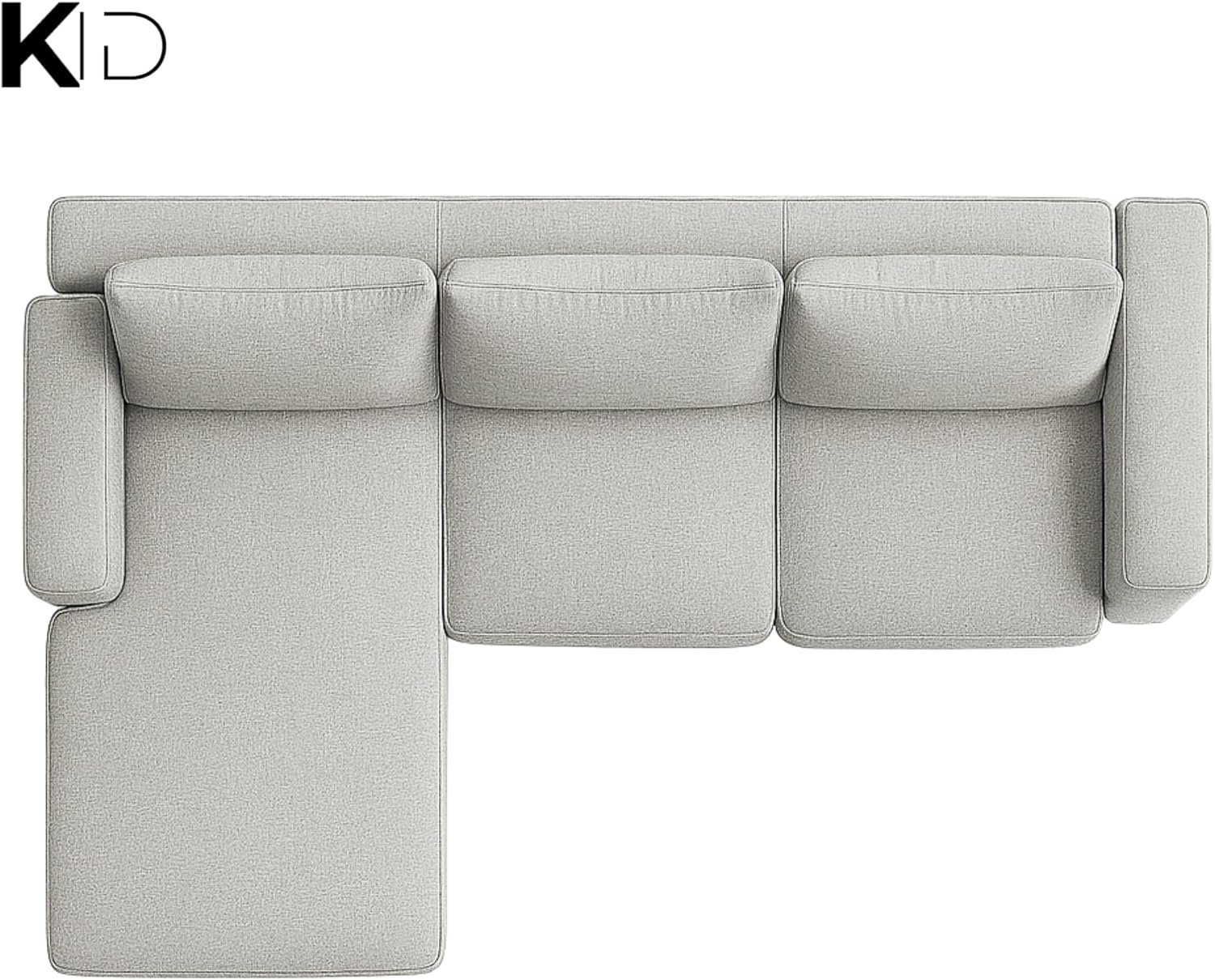 KUSTOMDECO 3 Seater L-Shaped Sectional Sofa with Cushions | Comfortable Living Room Furniture | Balcony furniture Sofa with Pillows | Modern Design (Powder Blue) - Image 27