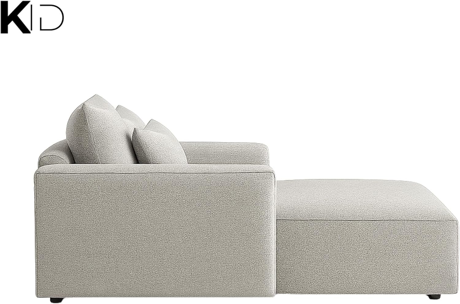 KUSTOMDECO 3 Seater L-Shaped Sectional Sofa with Cushions | Comfortable Living Room Furniture | Balcony furniture Sofa with Pillows | Modern Design (Powder Blue) - Image 29