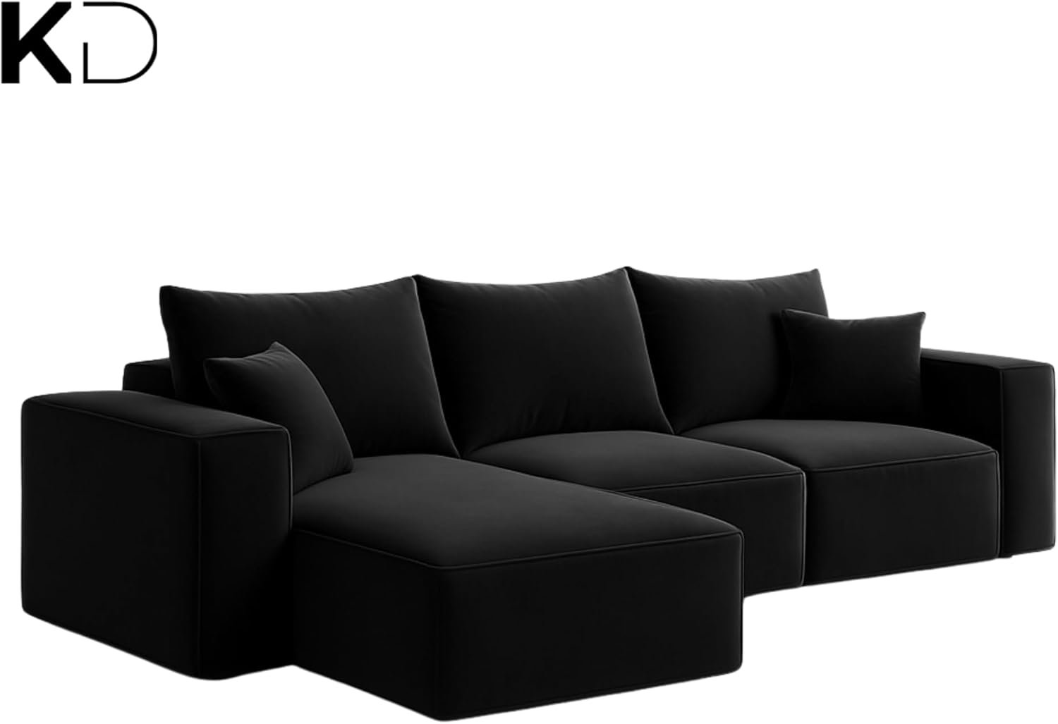 KUSTOMDECO 3 Seater L-Shaped Sectional Sofa with Cushions | Comfortable Living Room Furniture | Balcony furniture Sofa with Pillows | Modern Design (Powder Blue) - Image 35