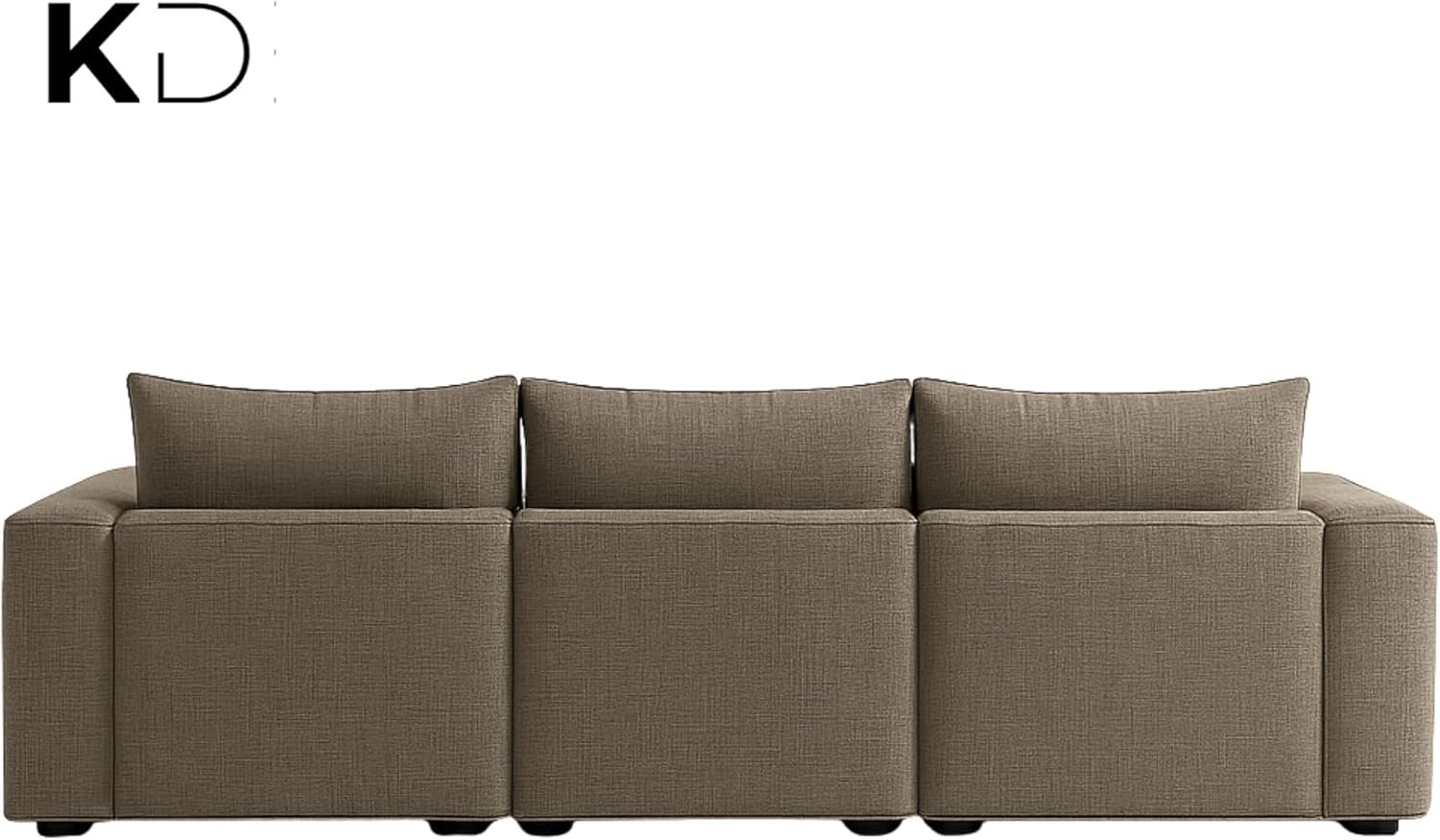 KUSTOMDECO 3 Seater L-Shaped Sectional Sofa with Cushions | Comfortable Living Room Furniture | Balcony furniture Sofa with Pillows | Modern Design (Powder Blue) - Image 51