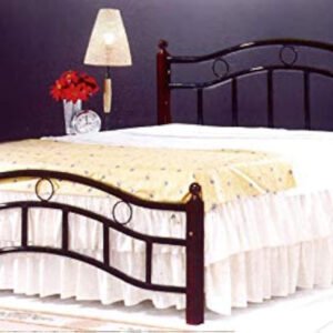 Galaxy Design Wood & Steel Bed With Wooden Legs Cherry Brown- King Size ( L x W x H ) 190 x 180 x 70 cm Model - GDF-6888.