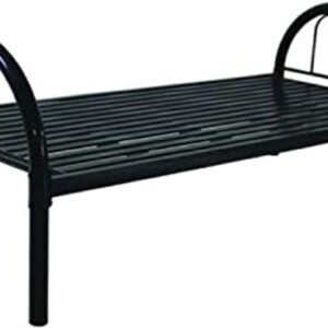 GDF GALAXY DESIGN FURNITURE AE Steel Single Bed with Additional Centre Legs and Medicated Mattress - Black