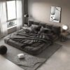 Luxury Luxe Black Velvet King Queen Bed Frame Without Mattress - Modern Upholstered Bed Base (120-200cm) | Solid Plywood Support (120 x 200 without Mattress)