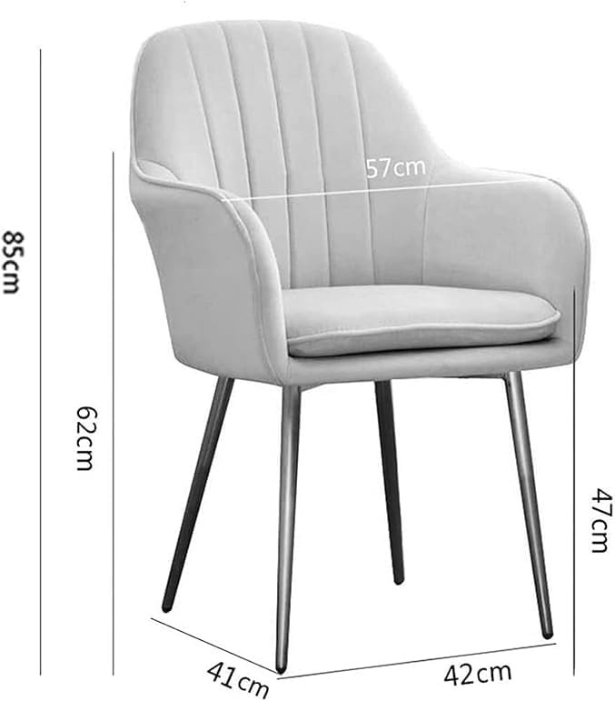 Luxury Luxe Modern Velvet Dining Chairs Set of 4 – Ergonomic Padded Kitchen Chairs with Metal Legs, Armrests & Backrest, Pink Accent Chairs for Living Room & Dining Room (Blue) - Image 2