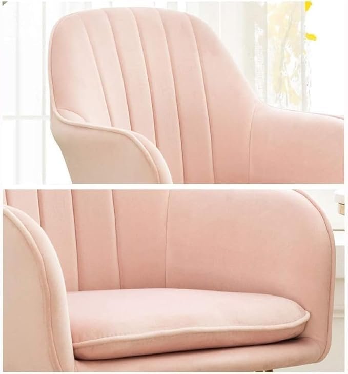 Luxury Luxe Modern Velvet Dining Chairs Set of 4 – Ergonomic Padded Kitchen Chairs with Metal Legs, Armrests & Backrest, Pink Accent Chairs for Living Room & Dining Room (Blue) - Image 3